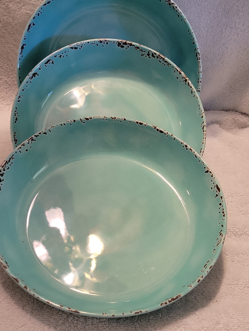 Tommy Bahama Aqua Melamine Pasta Bowls